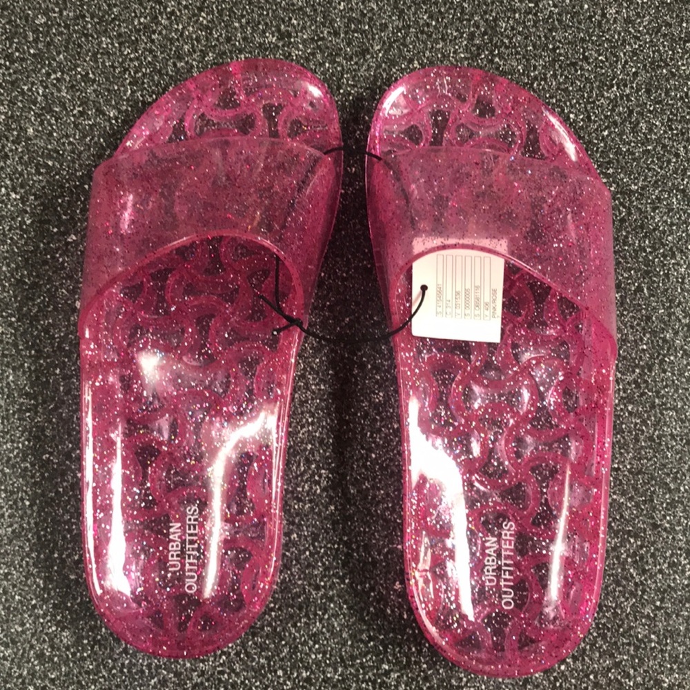 Glitter slip on sandals
